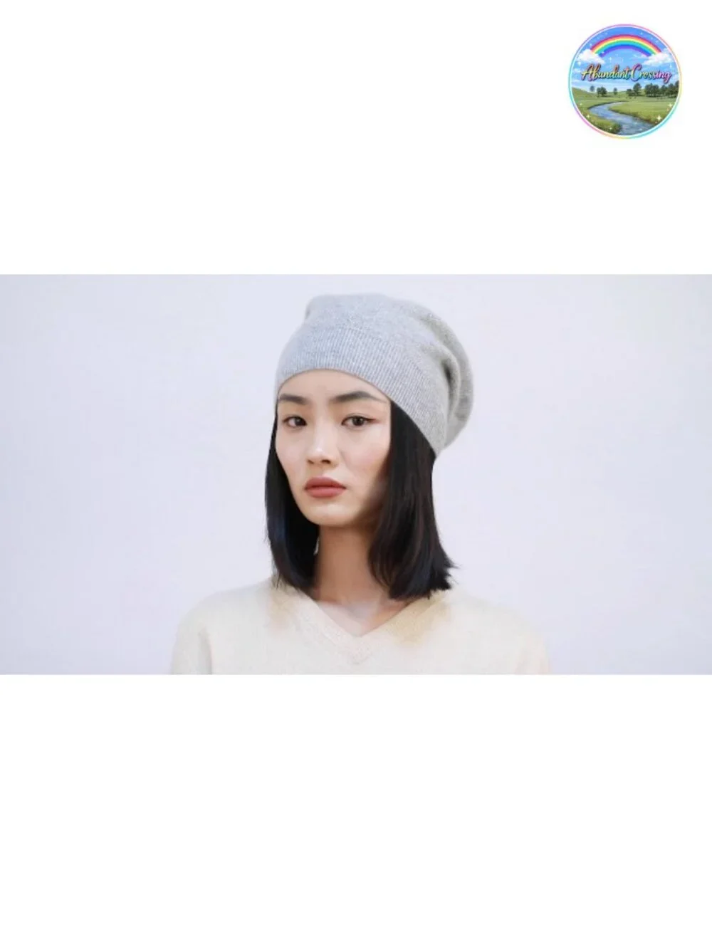100% Cashmere Oversized Beanie Hat Women Gift Box Premium